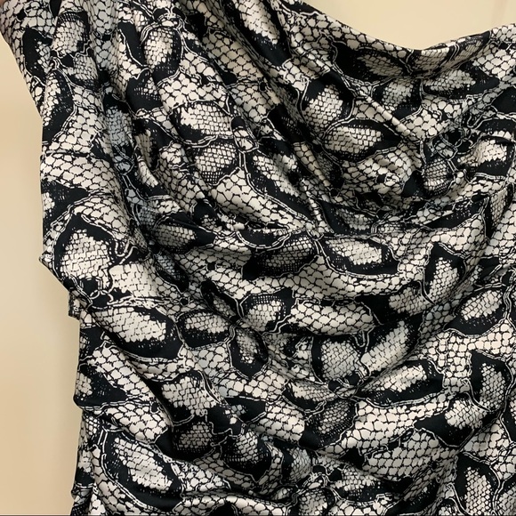 Suzi Chin One Shoulder Floral Silky Party Dress 6 - Picture 4 of 16